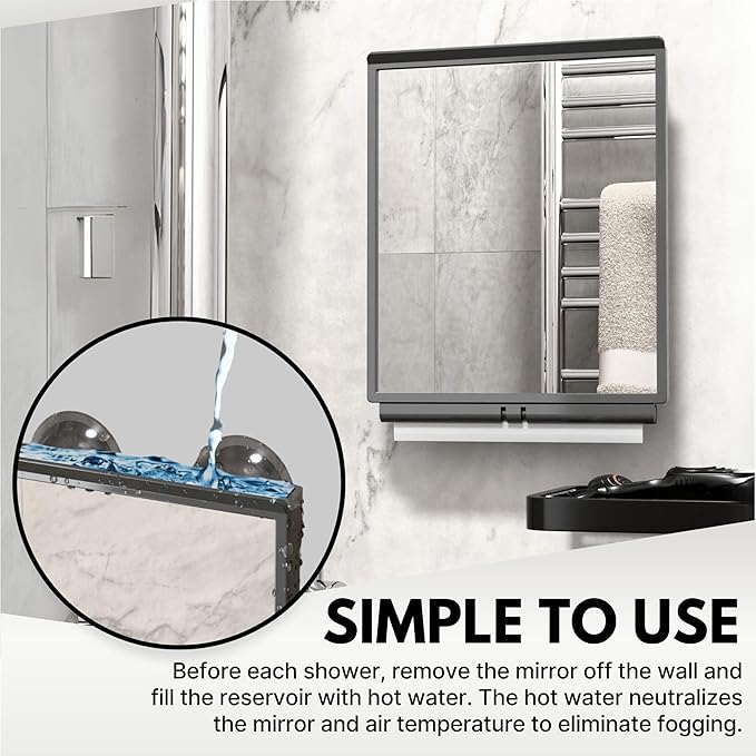 ToiletTree Products Fogless Shower Bathroom Mirror with Squeegee and Travel Bag