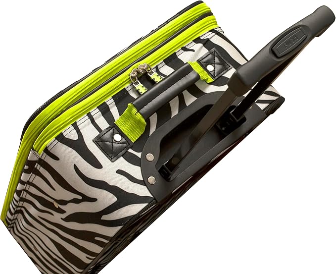 Rockland Fashion Softside Upright Luggage Set, Expandable, Lime Zebra, 2-Piece (14/19)