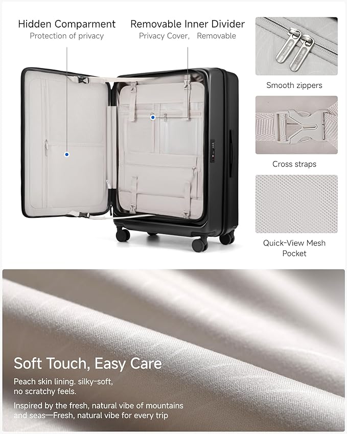 LUGGEX Checked Suitcase Top Opening, FLT and Travel Packing Cubes Bundle – Travel Essentials (FX-Lite, 30 Inch, 105L-115L)