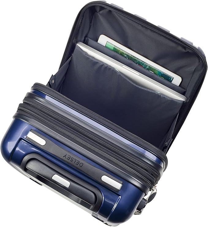 DELSEY PARIS Helium Aero Hardside Expandable Luggage with Spinner Wheels, Blue Cobalt, Carry-On 19 Inch