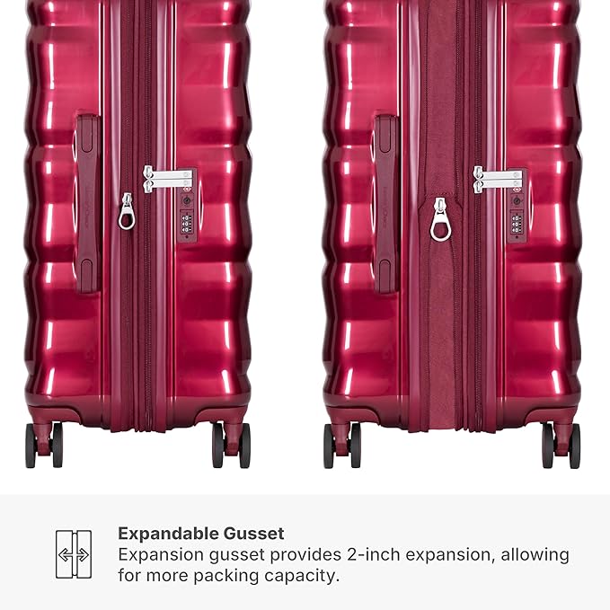 Traveler's Choice Edinburgh II Hardside Spinner Luggage, TSA Lock, Red, 21" Carry-on