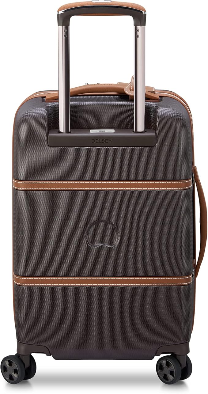 DELSEY PARIS Chatelet Air 2.0 Hardside Luggage with Spinner Wheels, Chocolate Brown, Carry on 19 Inch