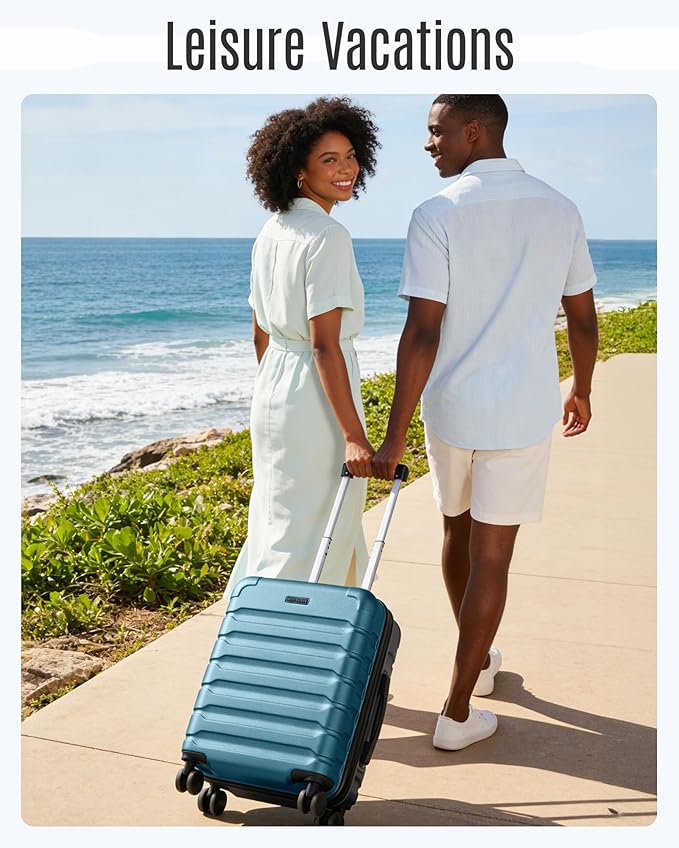 LIGHT FLIGHT Carry On Luggage 22x14x9 Airline Approved, Expandable Carry On Suitcases with Wheels, Lightweight Luggage, Durable Hard Shell 20 Inch Rolling Suit Case for Men Women Travel, Lilac Purple