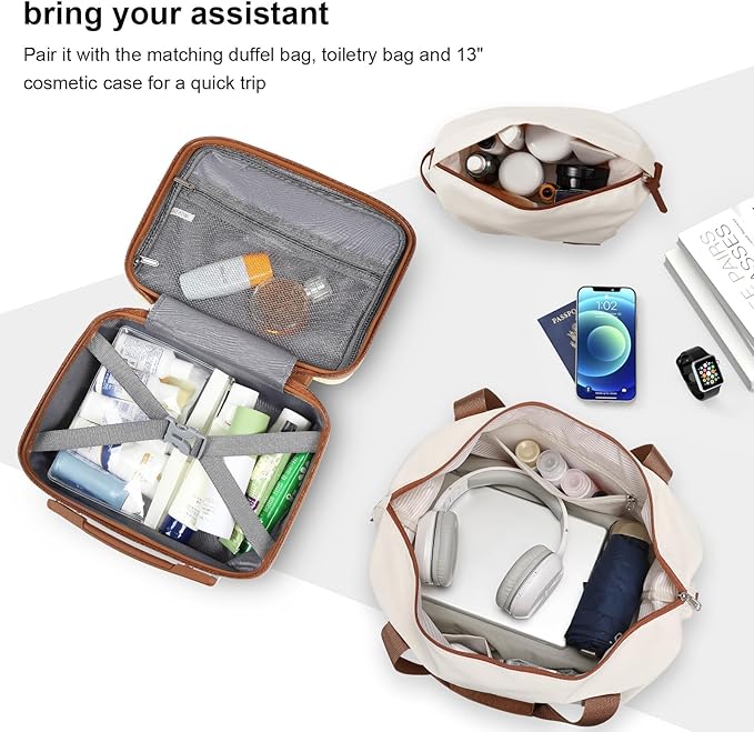 Joyway Carry on 20Inch &24 Inch Checked Luggage Set, 2-Piece Expandable Suitecase Set with Spinner Wheel, Hard Shell Suitcase with TSA Lock(White)