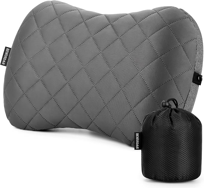 Rewondah Inflatable Camping Pillow –Compact, Ultralight Blow Up Backpacking Pillow with Removable Cover, Ultimate Comfort for Camp, Travel, and Easy to Inflate