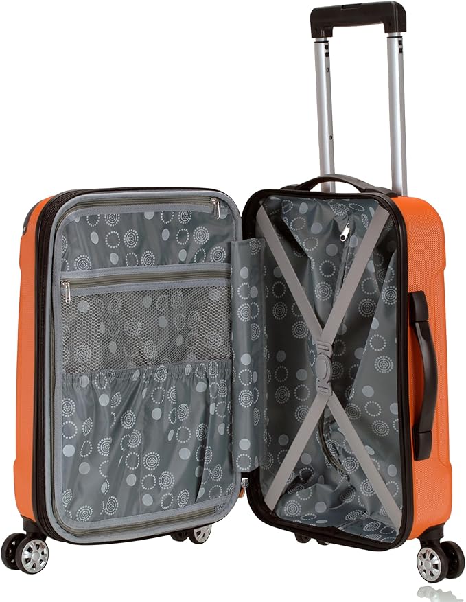 Rockland London Hardside Spinner Wheel Luggage, Orange, Carry-On 20-Inch