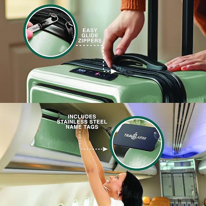 24 Inch Luggage with Spinner Wheels, Hard Shell Suitcase with TSA Locks for Luggage, Travel Large Suitcase, Expandable Hard Shell Suitcases, Sage Green