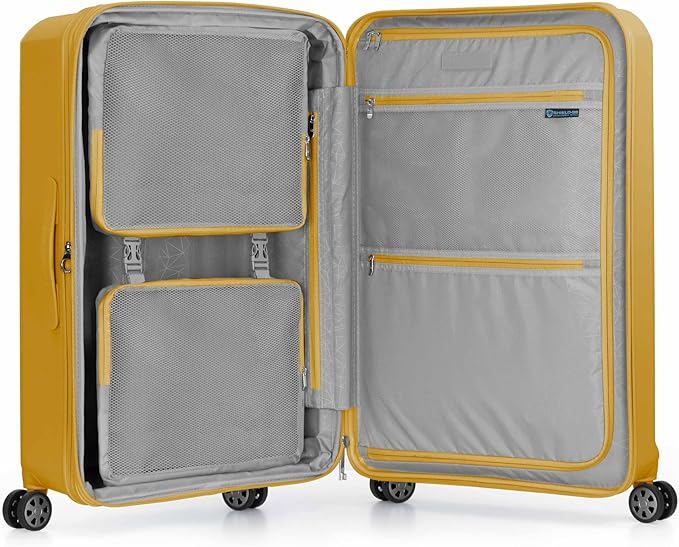 Traveler's Choice Pagosa Hardshell Expandable Luggage with Spinner Wheels, Yellow, 30-Inch Large