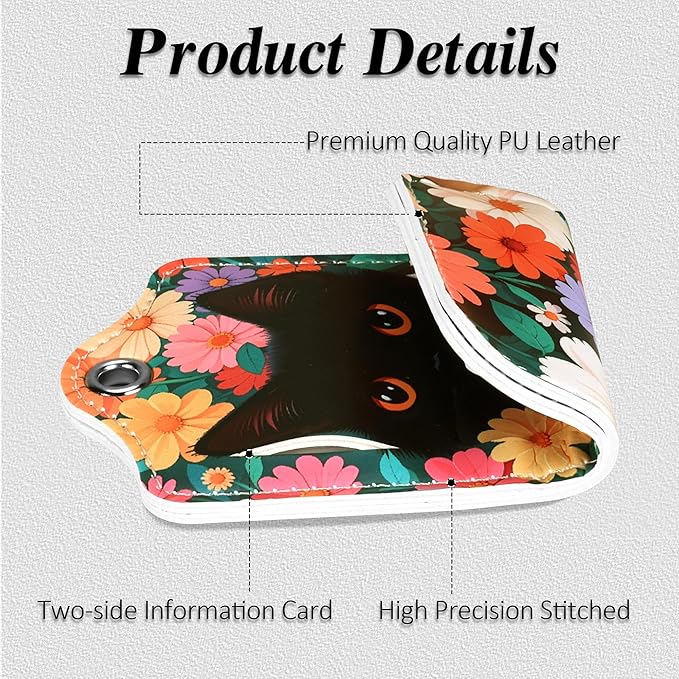 Luggage Tags for Suitcases, 2 Pack Cute PU Leather Luggage Tag TSA Approved with Stainless Steel Loop and Address Card Baggage Tag for Travel&Hotel Stays&Cruise Ships&Shipping and Mailing