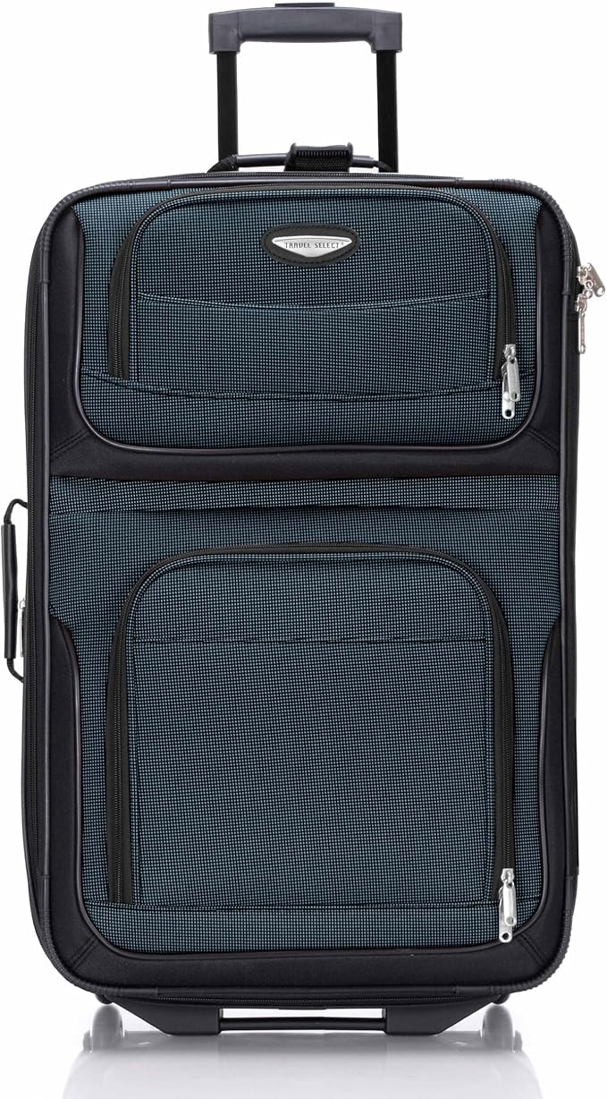 Travel Select Amsterdam Softside Expandable Luggage with Rolling Wheels, Navy, 8-Piece Set (15/21/25/29) with Packing Cubes