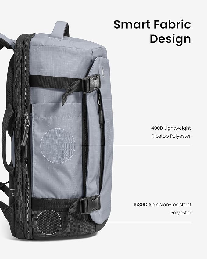 tomtoc Travel Backpack 28L, TSA Friendly Flight Approved Carry-on Luggage, Personal Item Travel Bag, Water-resistant Lightweight Business Rucksack, Durable Bag Fits 16 Inch Laptop