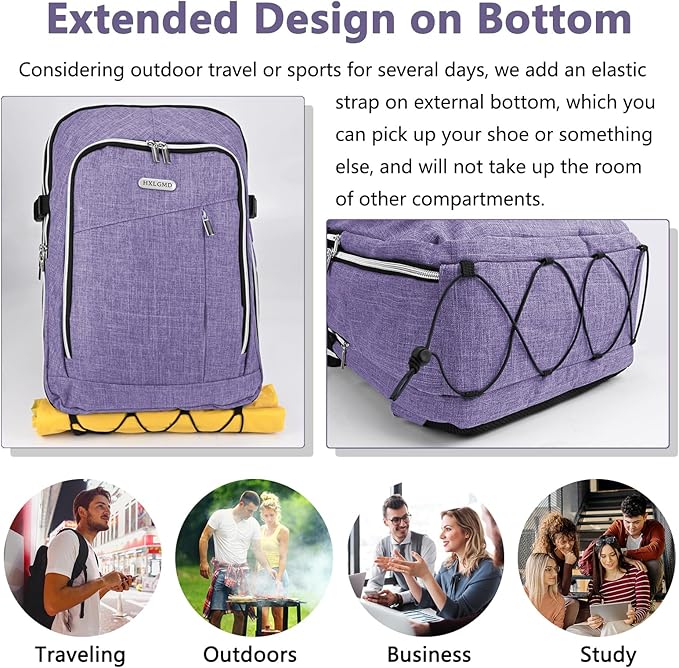 Personal Item Travel Carry On Luggage Backpack for Women Men Flight Approved Casual Weekender Laptop Bag for College Business Outdoors Hiking Water Resistant Lightweight Daypack with USB Charging Port