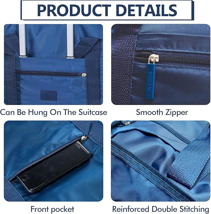 Travel Duffel Bag Lightweight Foldable Travel Bag for Women and Men Waterproof Tote Carry On Luggage Bag Weekender Overnight Bag (Blue)