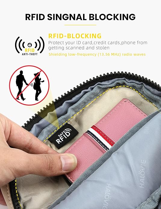 HALOVIE Small RFID Anti Theft Crossbody Bag Lightweight Sling Cross Body Bag Purse for Women Men for Travel Daily