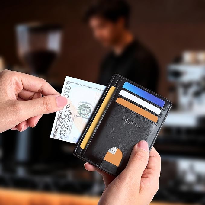 Espera Slim Minimalist Front Pocket Wallet for Men, RFID Blocking Credit Card Holder, Thin Travel ID Card Case, Gifts for Men