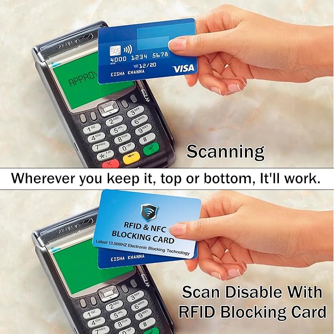 SaiTech IT RFID Blocking Cards Protect Your Entire Wallet, Purse, and Cards from NFC Contactless Theft Wallet for Men & Women - Sky Blue (5 Pcs Sky Blue)