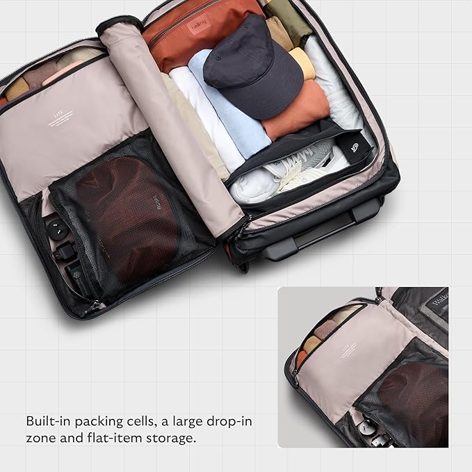 Bellroy Lite Carry-On (38L lightweight luggage, with built-in packing cubes and a compressible shell) - Black