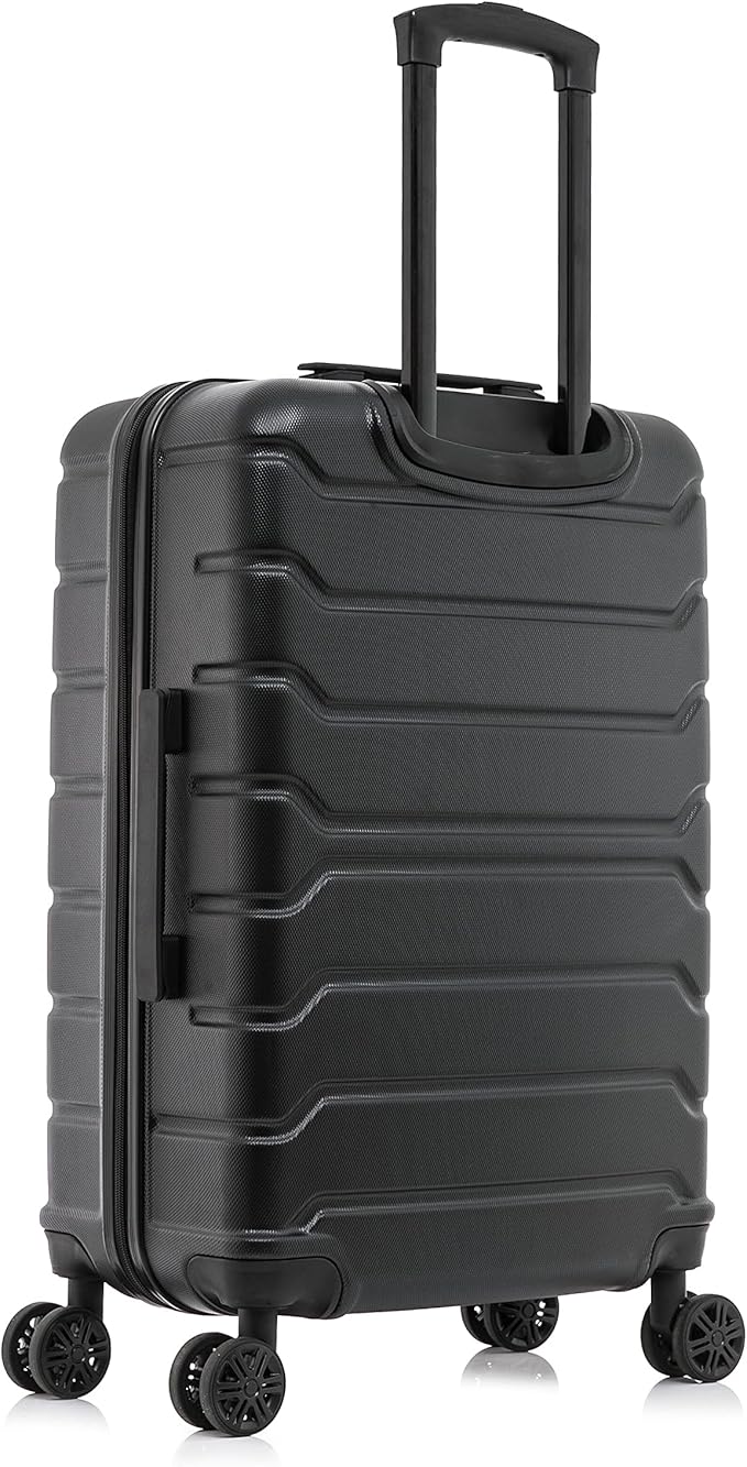 InUSA TREND Luggage with Spinner Wheels | Durable lightweight Hardside Suitcase, Travel bag with Handle and Trolley, 24-Inch Medium Checked luggage | Black