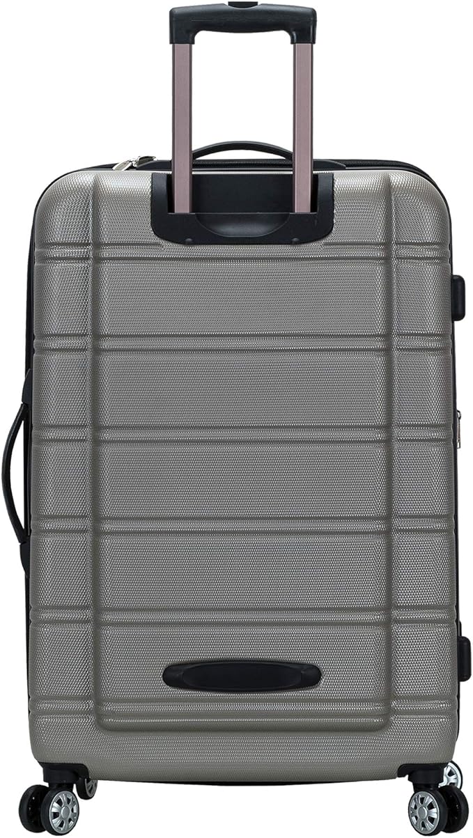 Rockland Melbourne Hardside Expandable Spinner Wheel Luggage, Silver, 3-Piece Set (20/24/28)