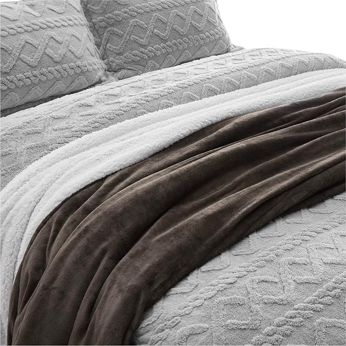 Bedsure GentleSoft Sherpa Fleece Twin Size Blanket for Couch, Non-Heated, Thick and Warm Throw for Women and Men, Soft Fuzzy Plush Twin Blanket for Winter, Brown, 60x80 Inches