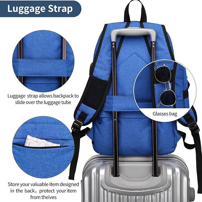 WENIG Durable Laptop Backpack Water Resistant Anti-Theft Bag with USB Charging Port and Lock, Slim Computer Business Backpacks for Women Men Fit 15.6 Inch Laptops