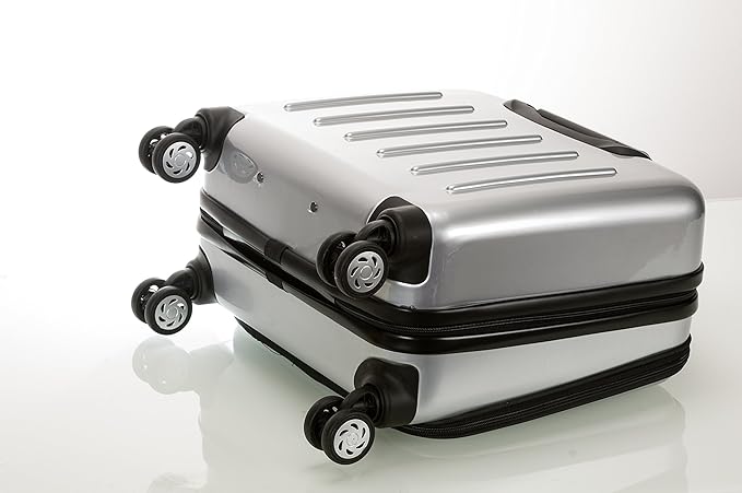 Rockland Revolution Hardside Rolling Computer Case, Silver, Carry-On 17-Inch