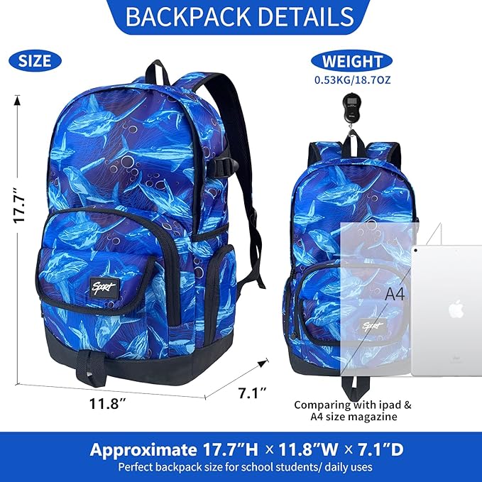 rickyh style School Backpack Travel Bag for Men & Women Lightweight College Back Pack with Laptop Compartmen