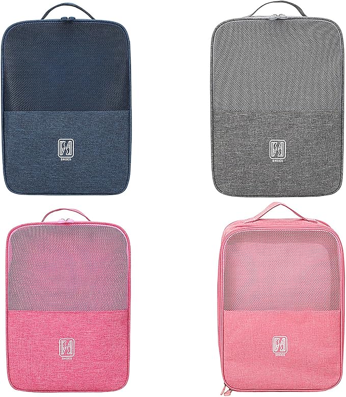 Portable Waterproof Shoe Organizer - Travel Essentials for Carry On Luggage, Travel Shoe Bags, Shoes Travel Bag for Luggage, Hold 3-4 Pairs of Shoes Storage Pouch
