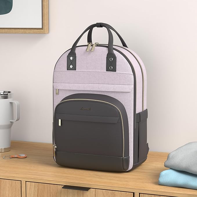 LOVEVOOK Backpack for Women,Laptop Backpack Women,Fits 17 Inch Laptop Bag,School Backpacks,Fashion Travel Work Anti-theft Bag,Waterproof Business Computer College Backpack Purse,Grey-Black-Balck