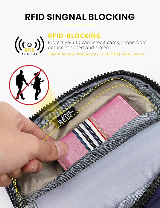 HALOVIE Small RFID Anti Theft Crossbody Bag Lightweight Sling Cross Body Bag Purse for Women Men for Travel Daily