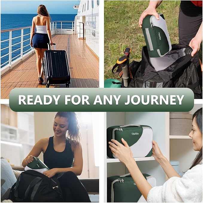 8 Set Packing Cubes for Travel, Gifts for Women Mom,Anti-Tearing Suitcase Organizer for Luggage with Shoe & Hanging Toiletry Bag,OlarHike Vacation Essentials & Accessories for Cruise Ship