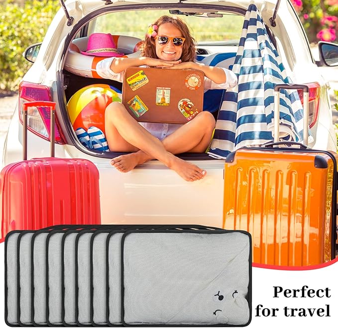 Tudomro 12 Pcs Large Packing Cubes Luggage Organizers for Suitcase Mesh Travel Organizer Bags Travel Packing Organizers for Traveling Camping Hiking
