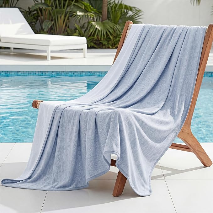 Bedsure Celestial Blue Cooling Blanket for Hot Sleepers - Summer Cold Throw Blanket for Bed, Arc-Chill Lightweight Summer Bedding, Cool Thin Ice Cold Throws with Rayon Derived from Bamboo, 50x70