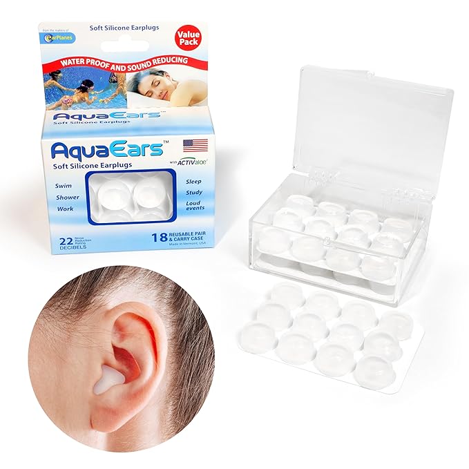 Aqua Ears® Soft Moldable Earplugs, 18 Pairs