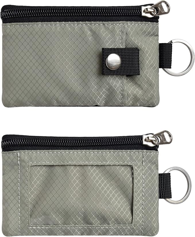 CHENSPRX Minimalist RFID Blocking Small Wallet with ID Window,WaterResistant Zip Id Case Wallet with Lanyard Keychain for Cards,Cash,Travel,Women,Men