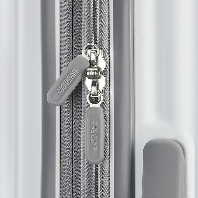 American Tourister Fathead Large Checked Luggage - Customize with Favorite Sports or Character Decal - Durable ABS Hardshell with 1.5" Expansion - 360° Spinner Wheels - RightHeight™ Handle - White