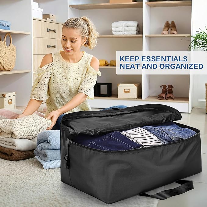 Hafmall Extra Large 120L Foldable Duffel Bag for Travel, Waterproof Weekend Overnight Bag, Collapsible Storage Bag for Moving, Camping (Black)