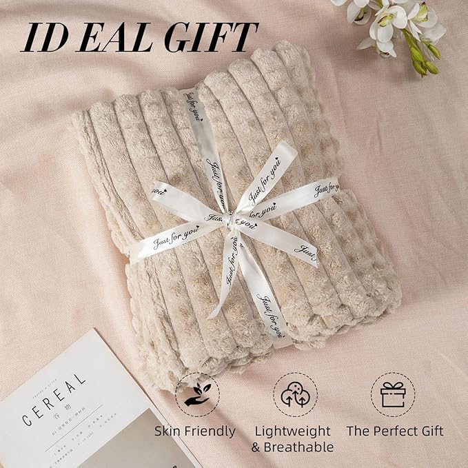 Ultra Soft Jacquard Sherpa Throw Blanket, Lightweight Yet Cozy, Versatile Couch and Travel Blanket, Checker Pattern, Multiple Sizes and Colors, Easy-Care and Durable,50x60 Inches