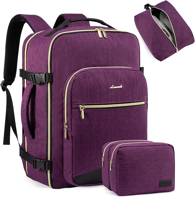 LOVEVOOK 40L Travel Backpack for Women Men,Waterproof Airline Approved Carry On Luggage Travel Essentials,TSA Carry On Backpack Personal Item Travel Bag Suitcase Weekender Traveling with Packing Cubes