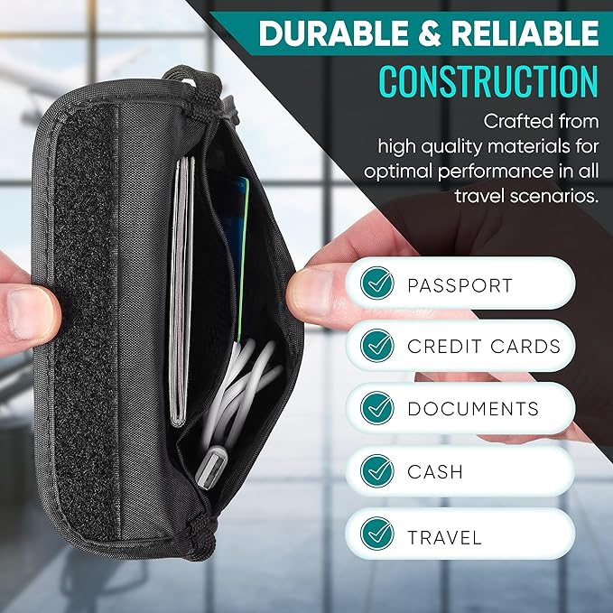 Ultra-Slim Comfort Neck Wallet & Passport Holder - RFID-Protected, Stylish Travel Pouch for Men & Women (Black)