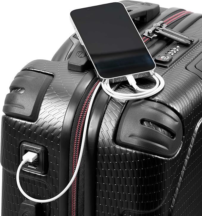 Traveler's Choice Maxporter II Polycarbonate Hardside Trunk with Spinner Wheels, Black, 22-Inch Carry-on Luggage