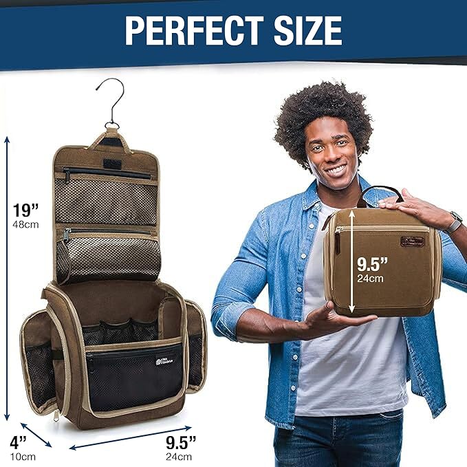 D&D Wanderlust D&D Hanging Travel Toiletry Bag for Men and Women – Cosmetics, Makeup and Toiletries Organizer Kit with 10 Compartments