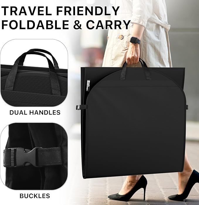 Simple Houseware 2 Pack 60'' Travel Garment Bag for Suits, Dresses, Coats, Tuxedos, Heavy Duty 300D Polyester