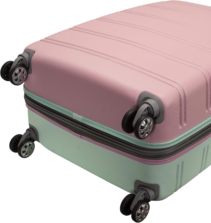 Rockland Melbourne Hardside Expandable Spinner Wheel Luggage, Mint, 3-Piece Set (20/24/28)