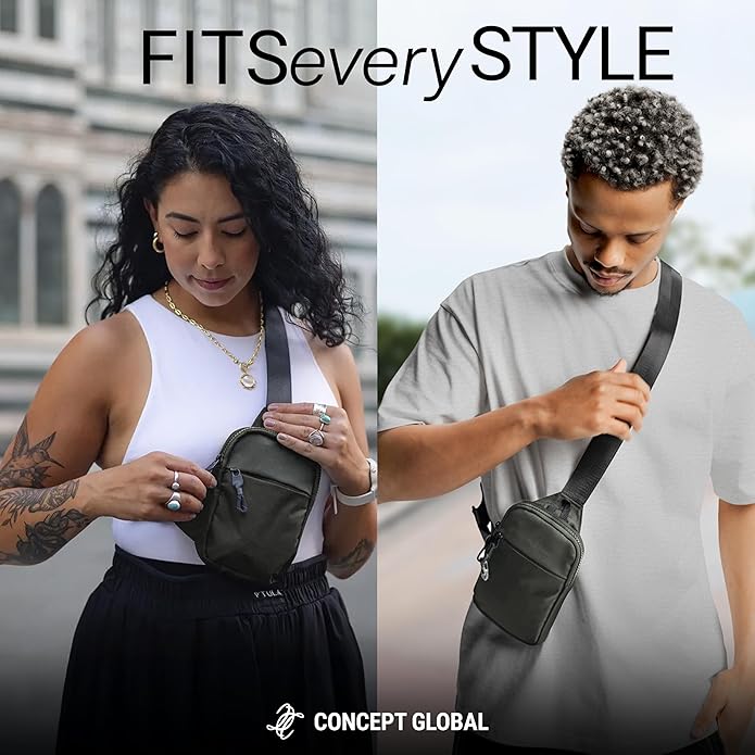 Travel Sling Bag for Men & Women - Water Resistant Crossbody Multipocket Chest Bag with Anti-Theft & RFID