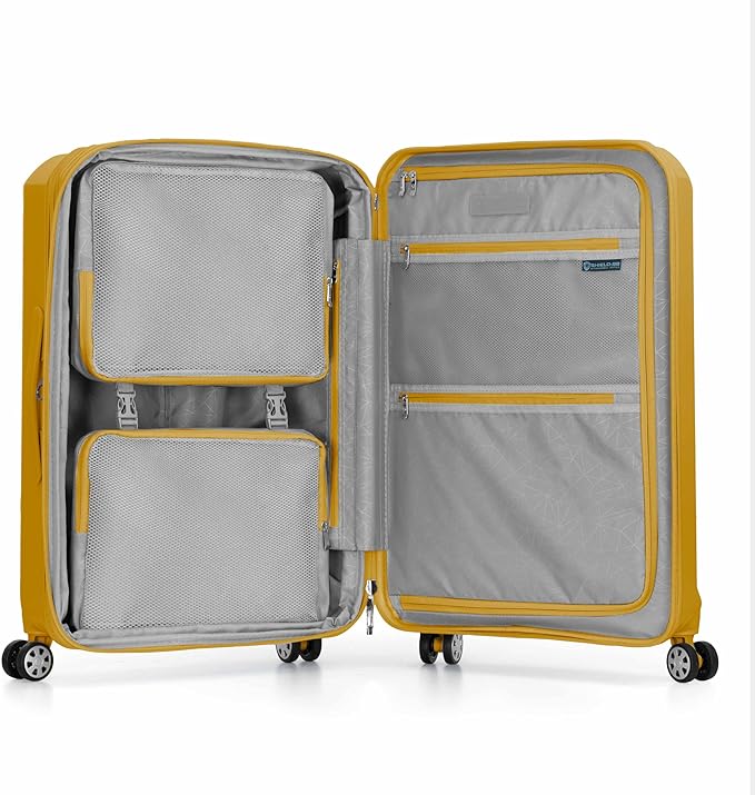 Traveler's Choice Pagosa Hardshell Expandable Luggage with Spinner Wheels, Yellow, 2-Piece Set (22/26)