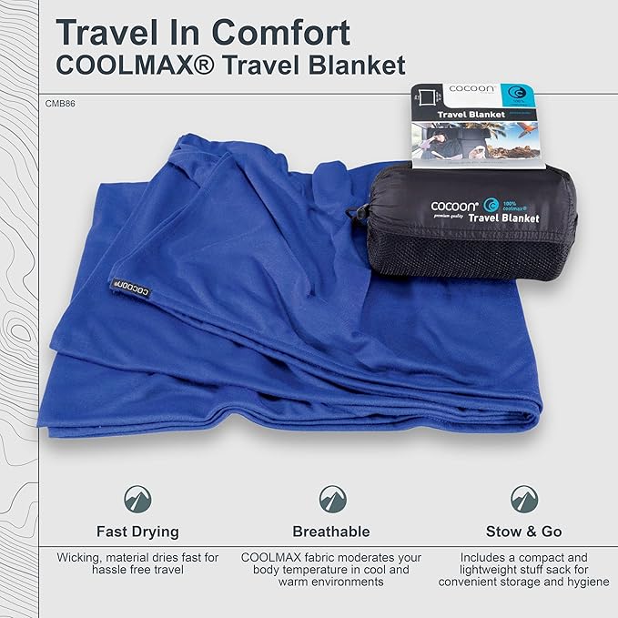 COCOON - Premium - Coolmax - Travel Blanket - Royal Blue