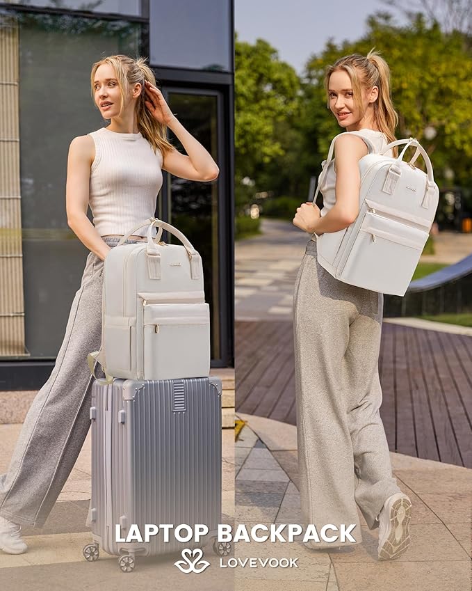 LOVEVOOK Laptop Backpack for Women 15.6 Inch Laptop Bag with USB Port, Fashion Waterproof Backpacks Teacher Nurse Stylish Travel Bags Vintage Daypacks for College Work