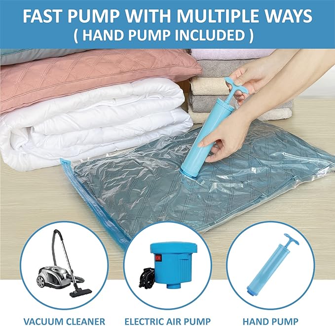 Vacuum Storage Bags, Vacuum Seal Space Saver Bags for Clothing, Travel Lugggage, Carry-on, Blankets, Comforters, Pillow, Bedding, 20 Combo
