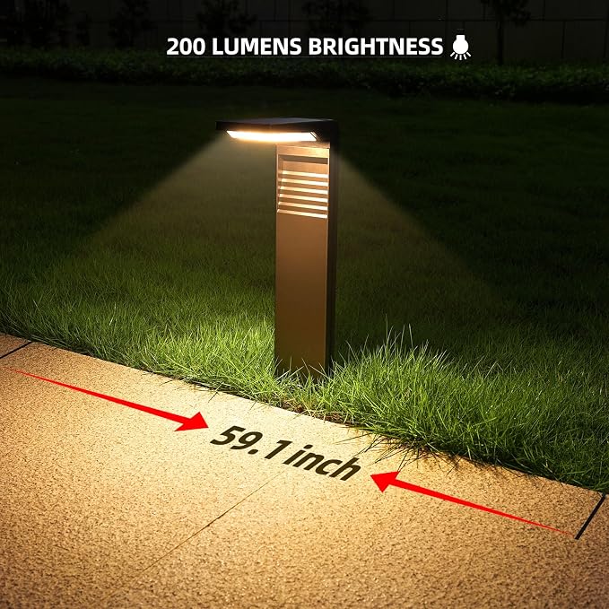 JOFIOS Solar Pathway Lights 6Pack with Warm White and Cool White Mode, Modern Solar Path Lights Outdoor Waterproof, Perfect Solar Lights for Backyard, Lawn, Driveway, Walkway, Garden Decorative.